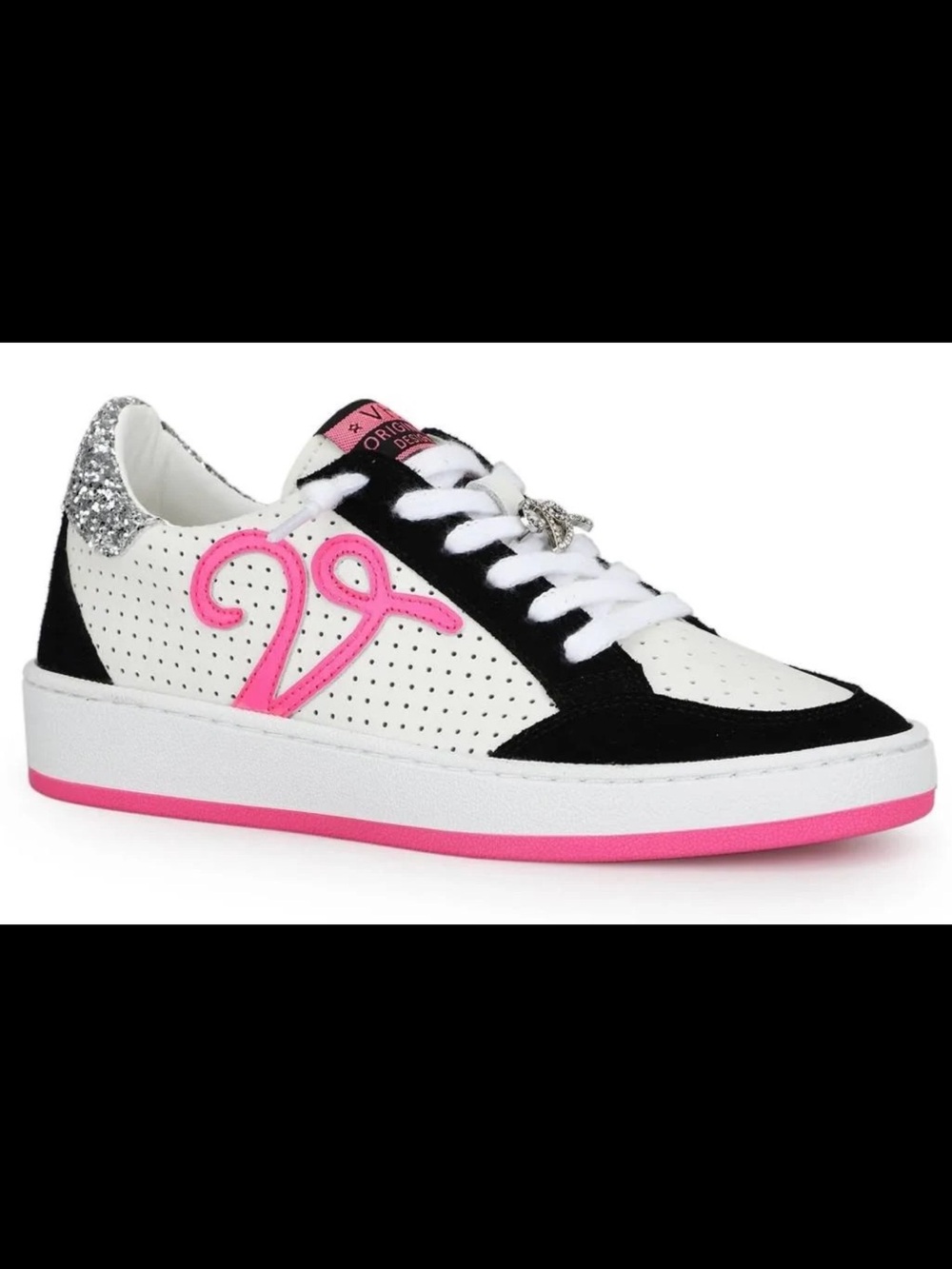 NIB Vintage Havana Davante White Pink Rhinestone Sneakers Size 9